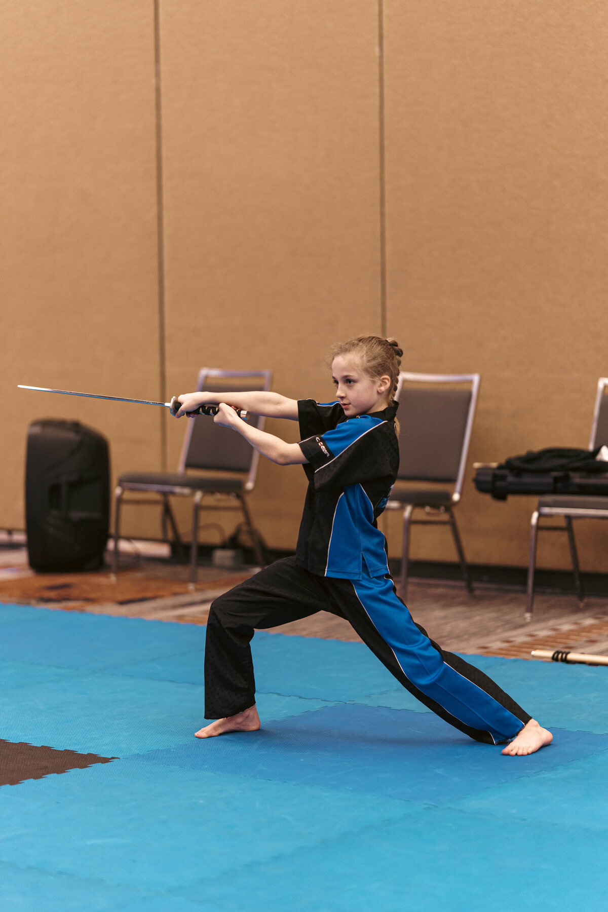 Sofia demonstrating precision and technique during a Memphis Open seminar